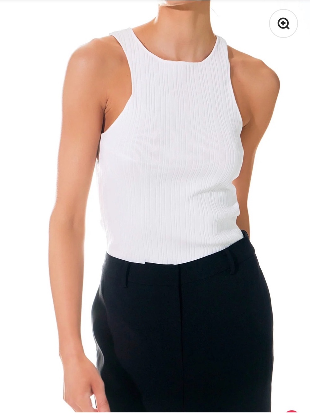 GREY LAB Ribbed Racer Back Slick Tank